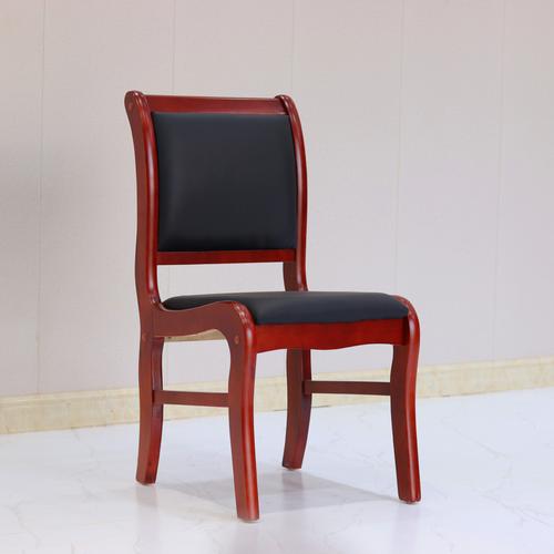 实木会议椅培训椅子单位会议室座椅木质麻将椅油漆皮质桌椅组合